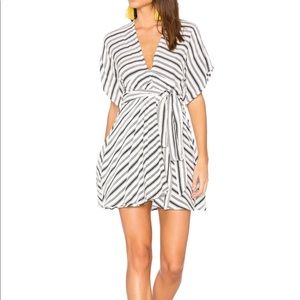Deep V Striped mini dress